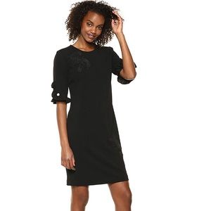 Karl Lagerfeld Paris Ruffle Pearl Sleeve Dress L